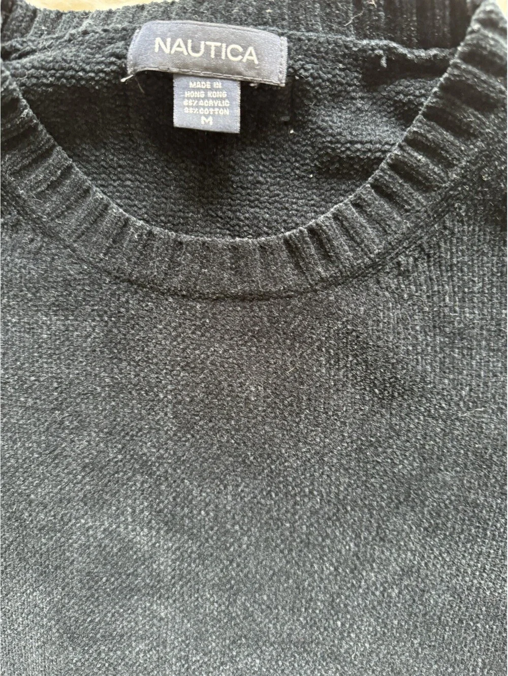 Vintage Nautica Men’s Medium Crewneck Sweater 90s pullover made in Hong Kong￼